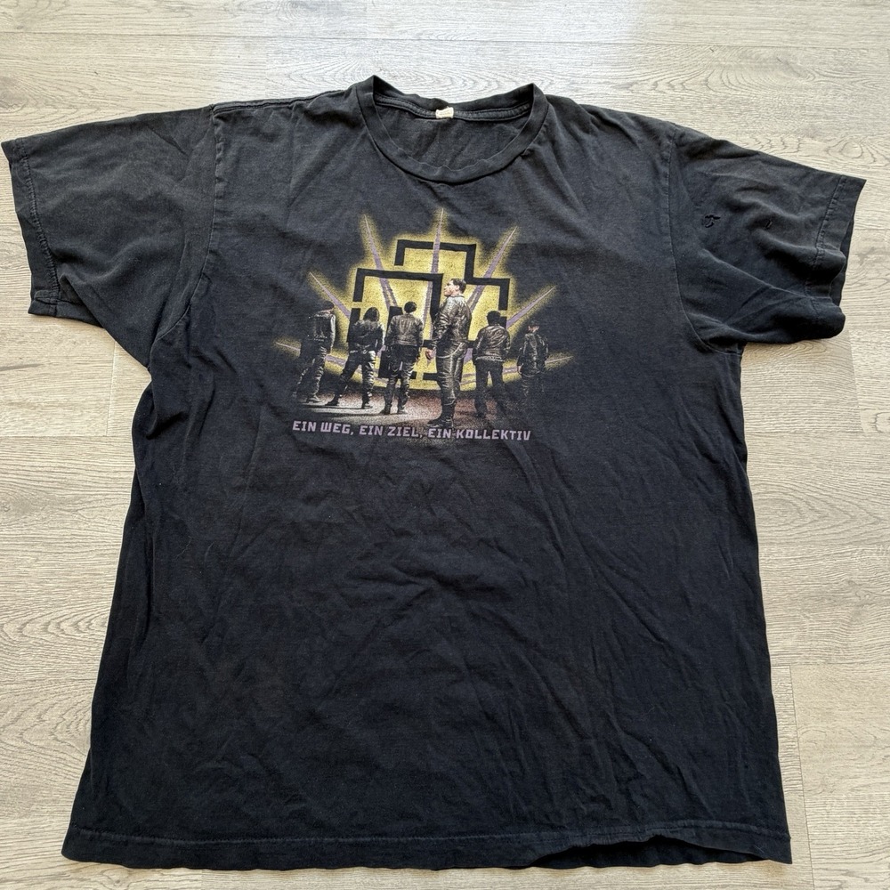 Rammstein Band T Shirt Mens Large Black Ein Weg Ein Ziel Graphic Distressed